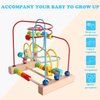 SHIERDU Wooden Toys with Animals Graphics Bead Maze Game Educational Abacus Beads Circle Toys Colorful Roller Coaster Game Gift for Toddlers Kids Children Girls Boys