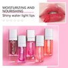 GL-Turelifes Plumping Lip Gloss Oil, Hydrating Lip Gloss Tinted Lip Balm Lip Care Transparent Lip Oil, Lip Glow Oil Non-sticky Glitter Shine Primer Lip Tint Long Lasting Nourishing (#015Cherry)