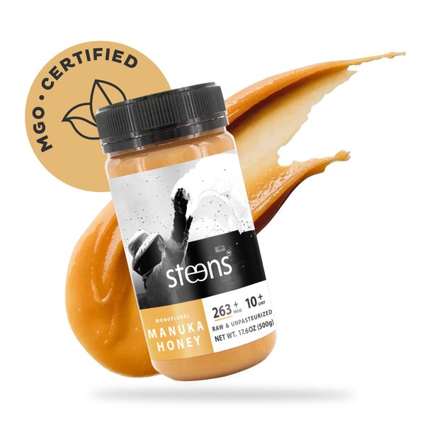 Steens Manuka Honey - MGO 263+ - Pure & Raw 100% Certified UMF 10+ Manuka Honey - Bottled and Sealed in New Zealand - 17.6 oz Jar…