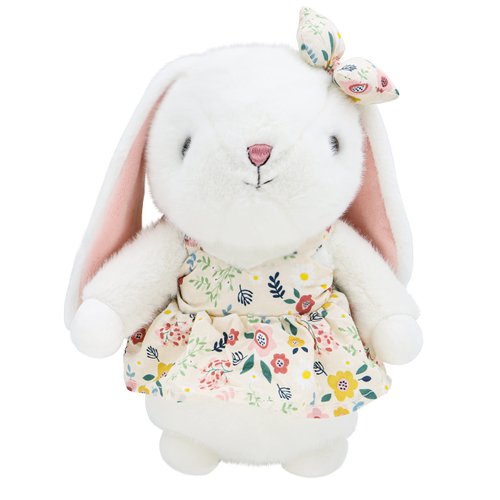 CNAANA Cute Field Rabbit Stuffed Animals, Standing Lop Eared Rabbit, Cute Bunny in a Floral Dress a Gift for Boys and Girls