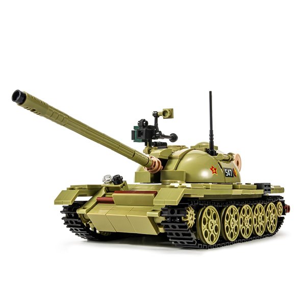 DAHONPA T-54S Medium Tank Army Building Block(604 PCS),WW2 Military Historical Collection Model with 2 Soldier Figures,Toys Gifts for Kid and Adult.