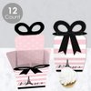 Big Dot of Happiness Paris, Ooh La La - Square Favor Gift Boxes - Paris Themed Baby Shower or Birthday Party Bow Boxes - Set of 12