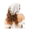 SHENHE Women's Tassel Trim Hair Scarf Headband Eyelet Fringe Triangle Bandana Kerchief White One-Size