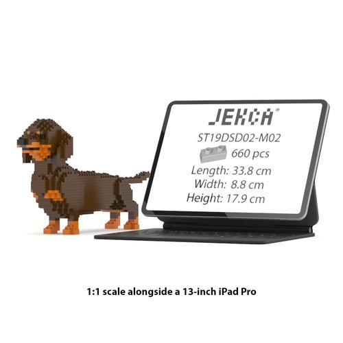 JEKCA Dachshund 02S-M02 | Plastic Building Blocks | Age 14+