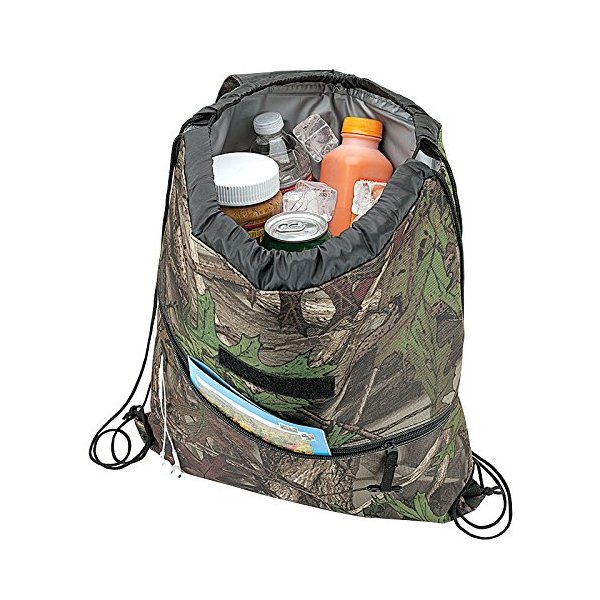 Camo Insulated Drawstring Backpack Cooler Bag…Water-Tight PEVA Lining
