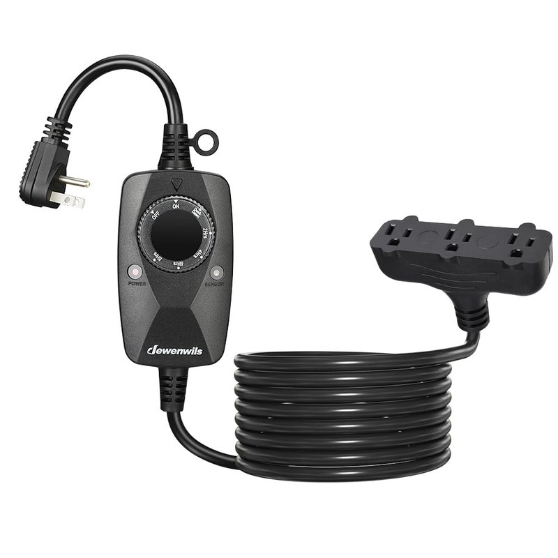 DEWENWILS Light Timer Outdoor Weatherproof with 12 FT Extension Cord ...