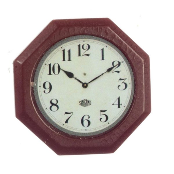 Dollhouse Miniature 1:12 Scale Octagon Wall Clock #G7082