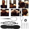 Braiding Tools,4/9Pcs Hair Bun Maker, Hair Braiding Clip Tool Styling Disk Twist Tools Kit Diy Hair Style Accessories 3 Types