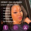 DÉBUT Chocolate Brown Lace Front Wigs 4x4 HD Lace Closure Wigs Human Hair Short Bob Wigs for Women Pre Plucked 13inch Lace Front Natural Hairline with Baby Hair 8 Inches
