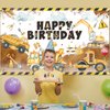 Avezano Construction Birthday Backdrop Banner Construction Theme Birthday Party Decorations Excavator Happy Birthday Banner for Boys Kids Birthday Supplies 70.8 x 43.3 Inch