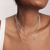 CAROVO Dainty Silver Necklace for Women 14K Plated Layered Chain Necklaces Trible Layering Paper Clip Box Simple Chain Link Necklace Layered Necklaces for Women