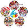 Toy Themed Number 4 Balloons, Happy Birthday Balloon, Colorful Balloons with Rocket Balloon and Cowboy Hat Balloon, Rainbow Balloons for Kids Birthday Party (4)