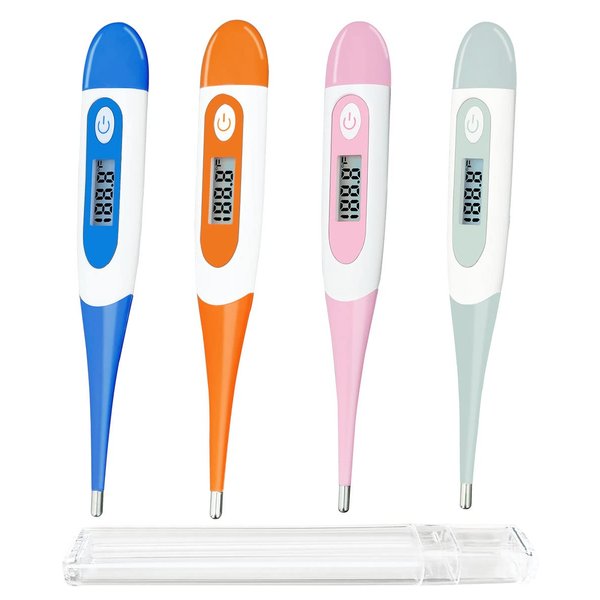 BESTWYA Oral Thermometer for Babies, Children and Adults, Digital Thermometer for Fever (Pack of 4)