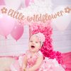 Little Wildflower Banner, It's a Girl Baby Shower Decorations, Welcome Baby Girl Decor, Girls Happy Birthday Party Decorations Supplies