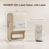 NIIMBOT B21 Label Maker, Thermal Label Printer, Portable Inkless Label Makers for Home/Office/Business, with 1 Pack 50x30mm White Label, Compatible with iOS & Android, (White)