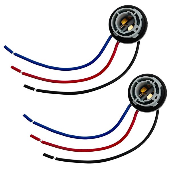 USTOPF1T 1157 LED Bulb Socket Plug, Signal Light Socket Wiring Harness, Automotive Plastic Waterproof Turn Signal Tail Light Brake Light Base Plug Connector - 2PCS