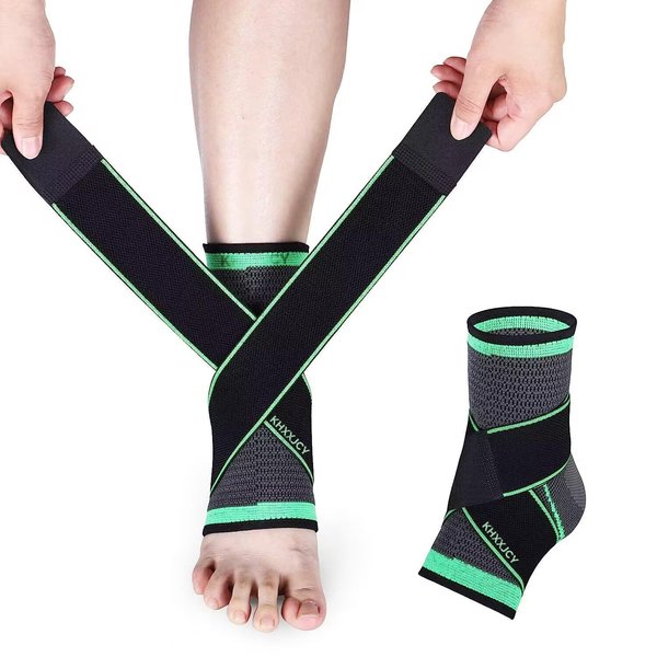 Ankle Support Brace, Adjustable Compression Ankle Support, for Men Women Achilles Tendon Support and Plantar Fasciitis, Stabilize Ligaments, Eases Pain Swelling and Sprained Ankle Pain (Medium)