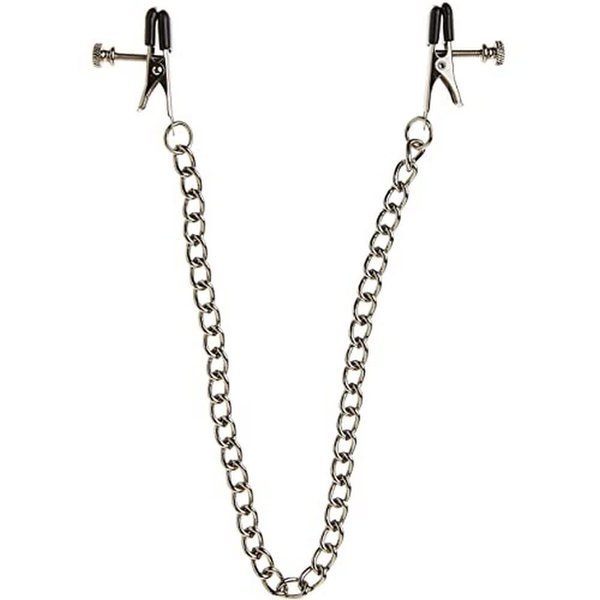 Spartacus Broad Tip Nipple Clamps with Adjustable Link Chain
