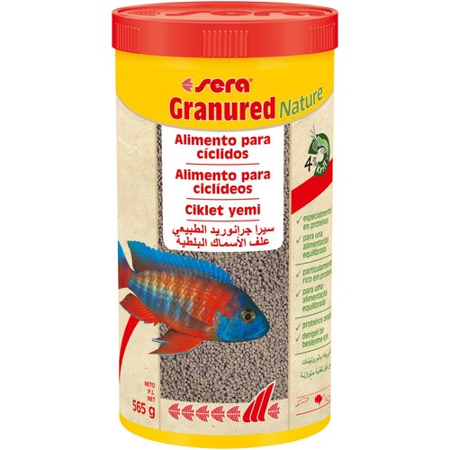 sera Granured Nature 33,8 fl oz | Premium Cichlid Food for Carnivores & Omnivores | High Protein, Omega Fatty Acids | with Krill for Vibrant Colors | Slow-Sinking, No Artificial Additives