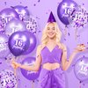 16th Birthday Balloons 24Pcs Purple Happy 16th Birthday Latex Balloons Confetti Balloons Purple Sweet 16th Birthday Party Decorations for Girls 16th Birthday Anniversary Party Supplies Decor 12 inches