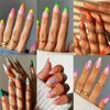 6 Packs (144 Pcs) Medium Press On Nails Almond False Nails with Designs Fake Nails with Glue On Nails Set Stick On Nails for Women and Girls…