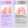 White Press on Nails Short, Jofay Fashion Square Solid Color Fake Nails with Glue, Reusable & Natural Acrylic False Nails Stick on Nails for Women Girls Gift, Gel Nail Kit, 24pcs