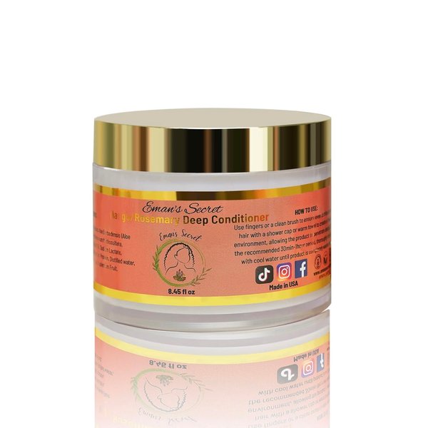 Eman's Secret Deep Conditioner, Silky Hydration Detangling Hair Products, Moisturizing Hair Conditioner for Hair, Peppermint Treatment for Hair, Repair Damage, and Prevent Frizz, (8.45 oz)