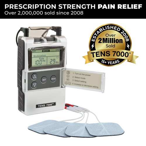 TENS 7000 Digital TENS Unit with Accessories - TENS Unit Muscle Stimulator for Back Pain Relief, Shoulder Pain Relief, Neck Pain, Sciatica Pain Relief, Nerve Pain Relief