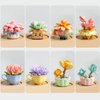 MEIEST Mini Succulent Bonsai Building Blocks Set,Creative Simulation Pot Plant Artificial Particle Flower Botanical Collection Construction Building Bricks Toy,Cute Home Decor (Tiger)