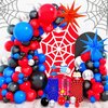 139 Pcs Blue Red Black Balloon Arch Garland Kit, for Cartoon Spider Theme Birthday Party Decorations Boys and Girls Gatherings Party Supplies