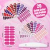XEAOHESY 280 Pieces 20 Sheets Stylish Solid Color Nail Wrap Nail Polish Strips for Women with Nail File Self-Adhesive Red Pink Warm Color Nail Polish Stickers Full Nail Wraps for Nail Art