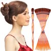 RC ROCHE ORNAMENT 12 Pcs Womens Premium Plastic Strong Hold Updo Chignon Bun Maker Long Spiral Hairpin Beauty Accessory Shawl Pin Fork Chopstick Hair Décor Pins Sticks, Medium Brown