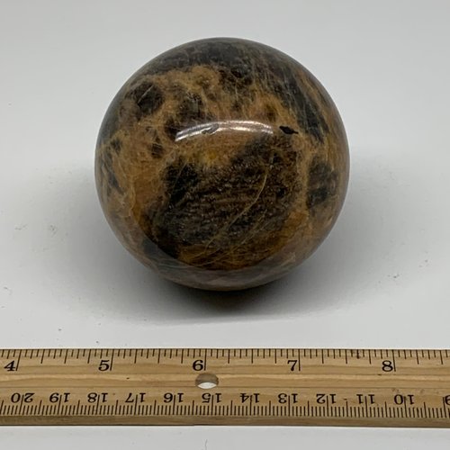 WatanGems 1.1 lbs, 2.8", 70mm, Natural Black Moonstone Sphere Ball Gemstone, Polished, Home Decor, Collectible from Afghanistan, B37522