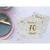 Cheers to 70 Years Cocktail Napkins | Happy 70th Birthday Decorations for Men and Women and Wedding Anniversary Party Decorations | 50-Pack 3-Ply Napkins | 5 x 5 inch folded (White)