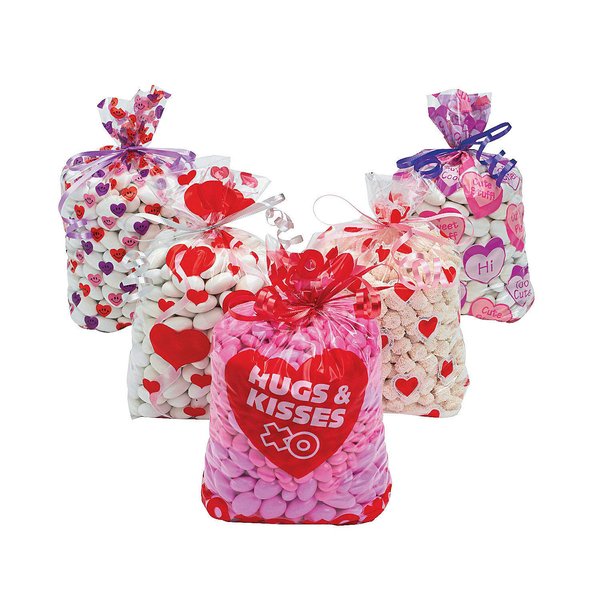 Valentine Cellophane Bag Assortment (5 dozen per unit) 5 1/2" x 3 1/4" x 11"