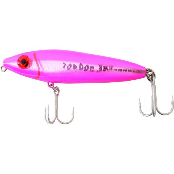Mirrolure 84MR-HP Top Dog Jr Surface Hot Pink Bk-Be/Silver 4in 3/4oz