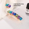 LOVESUMMER 2pieces/pack colorful acrylic rhinestones Hair Barrettes Medium French Snap Automatic Acrylic Hair Clips Rectangle Hair Clips for Women Girls Hair Accessories (style A 2pcs)