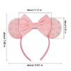 JIAHANG Velvet Mouse Pink Ears Hair Bow Headband with Pearls, Party Decoration Costume Headwear Hair Accessories for Women Girls (velvet pink 03)