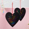 JOYIN 24 Packs Valentines Day Cards with Scratch Heart Scratch Paper Magic Color Scratch Heart Rainbow Cards for Kids Valentine Crafts & Art Classroom Exchange, Valentine's Party Favors