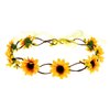 DreamLily Wedding Festivals Floral Hair Band Adjustable Ribbon Daisy Flower Headband Crown BC38 (Yellow)