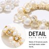 Fashey Pearl Hair Ties Rhinestone Ponytail Holder 3 Pcs Flower Hair Scrunchies Beaded Elastic Hairband Hair Accessories for Women (type B)
