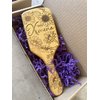 Personalized Wooden Hair Brush for Women Custom Name Sun Flower Hair Brush Gifts for Mom Grandma Friends Sister Bamboo Square Paddle Brush