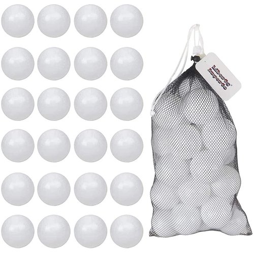 Liberty Imports 24 Pack Toddler & Little Kids Replacement T Balls, 2.5" Plastic Baseballs with Durable Mesh Bag - 2 Dozen Practice Toy Balls for Softball and Baseball Training