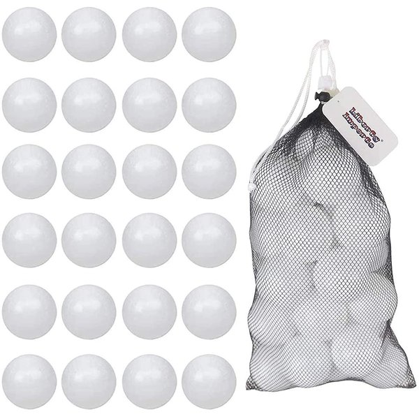 Liberty Imports 24 Pack Toddler & Little Kids Replacement T Balls, 2.5" Plastic Baseballs with Durable Mesh Bag - 2 Dozen Practice Toy Balls for Softball and Baseball Training