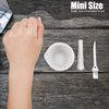 2 Sets Mini Porcelain Mortar and Pestle Set Porcelain Herb Grinder Crusher Grinding Bowl Kitchen Mixing Grinding Bowl with 2 Pieces Brushes for Seasonings, Sesame, Herbs, Medicine