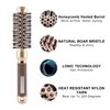 ZIBARBER Small Round Brush with Boar Bristle, Thermal Ceramic & Ionic Roller Hair Brush for Blow Drying, Curling&Straightening, Heat Styling + 4 Sectioning Hair Clips (Barrel 1 Inch)