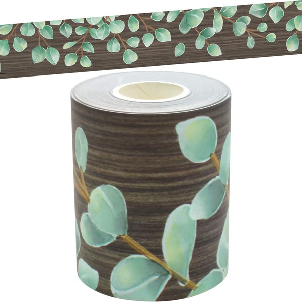 Teacher Created Resources Eucalyptus Straight Rolled Border Trim - 50ft - Decorate Bulletin Boards, Walls, Desks, Windows, Doors, Lockers, Schools, Classrooms, Homeschool & Offices