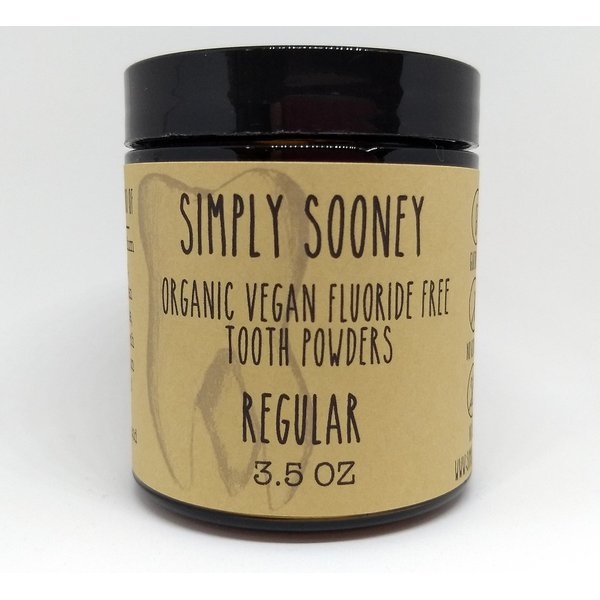 Glass JAR Organic Vegan Fluoride Free Remineralizing Tooth Powder Regular Formula 3.5oz Cinnamon and Clove Flavor Value Size 6 Month Supply