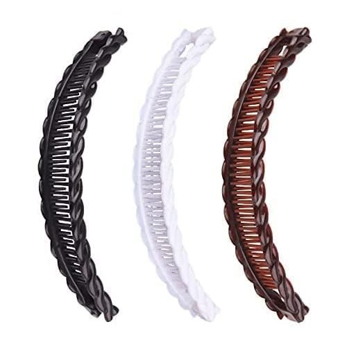 2Pack One Black And One Brown Tort Banana Clips Fish Clips Vintage Clincher Combs Tool for Thick Curly Hair Accessories Long Hair Clips Banana Hair Comb Fish Grip Slide Hair Clips, Clips and Barrettes