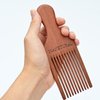 MANETURAL Beard Pick for Men 7" Handmade Afro Hair Comb - Wooden Grooming Tool for Men, Women with Wavy, Kinky, Curly Hair - Anti-Static Styling Precision"